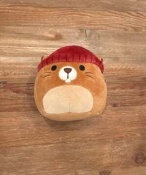 Squishmallows 5" Chip The Beaver with Red Beanie Hat - Harvest Collection